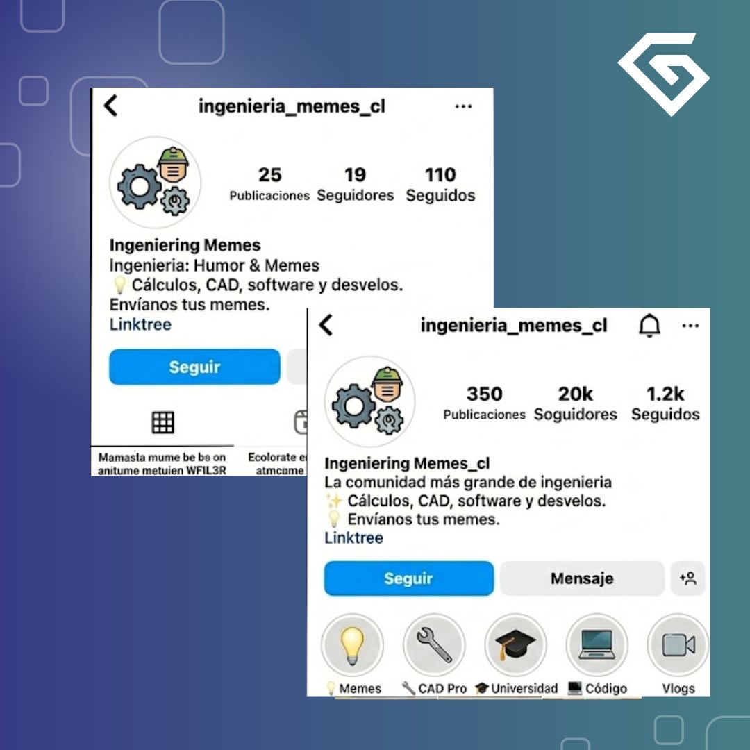 Resultado Instagram - crecimiento de perfil
